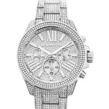 Michael Kors Wren Chronograph Crystals Silver Dial Silver Steel Strap Watch For Women - MK6317