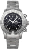 Breitling Avenger Chronograph 43 Black Dial Silver Steel Strap Watch for Men - A13385101B1A1