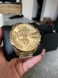 Diesel Mega Chief Gold Dial Gold Steel Strap Watch For Men - DZ4360