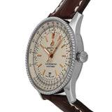 Breitling Navitimer 1 Automatic 41mm White Dial Brown Leather Strap Mens Watch - A17326211G1P1