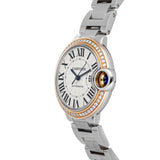 Cartier Ballon Bleu De Cartier Diamonds Silver Dial Silver Steel Strap Watch for Women - WE902080