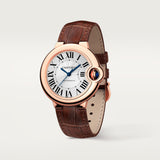 Cartier Ballon Bleu De Cartier Silver Dial Brown Leather Strap Watch for Women - W6920097