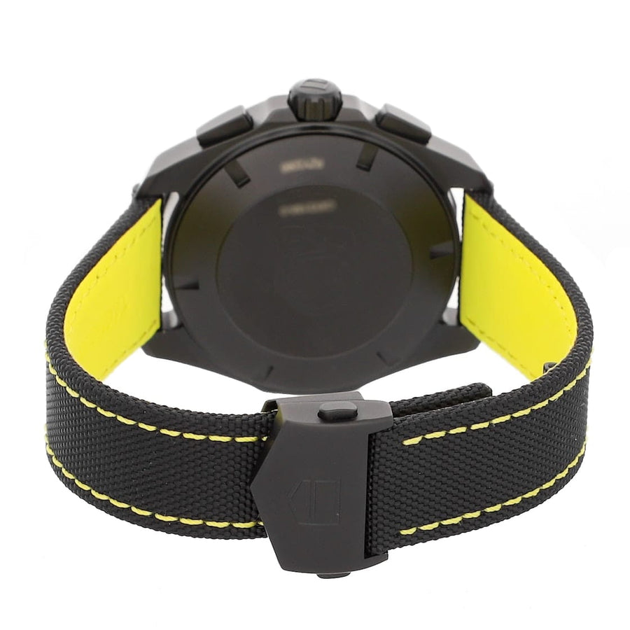Tag Heuer Aquaracer Chronograph PVD Black Dial Black Nylon Strap Watch for Men - CAY218A.FC6361