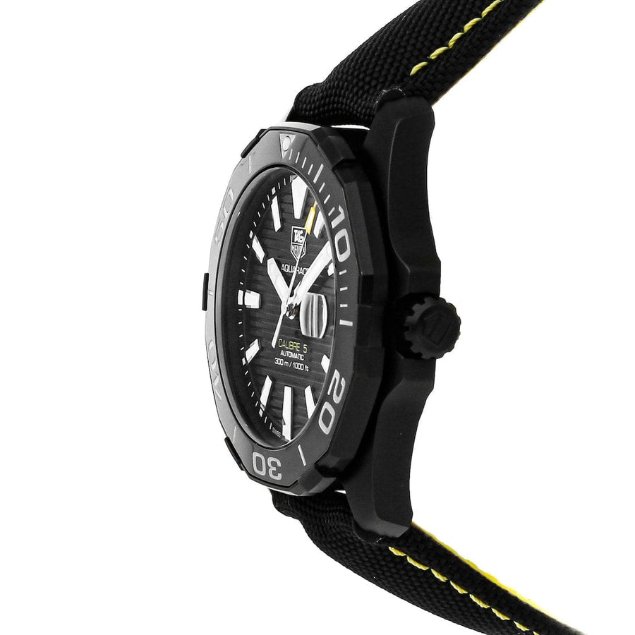 Tag Heuer Aquaracer Calibre 5 Automatic Black Dial Black Nylon Strap Watch for Men - WAY218A.FC6362