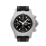 Breitling Avenger Chronograph 45mm Black Dial Black Leather Strap Watch for Men - A13317101B1X1