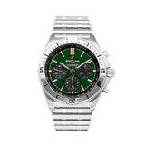 Breitling Chronomat B01 42 Green Dial Silver Steel Strap Watch for Men - AB0134101L1A1