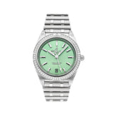 Breitling Chronomat Automatic 36 Diamonds Green Dial Two Tone Steel Strap Watch for Women - A10380591L1A1