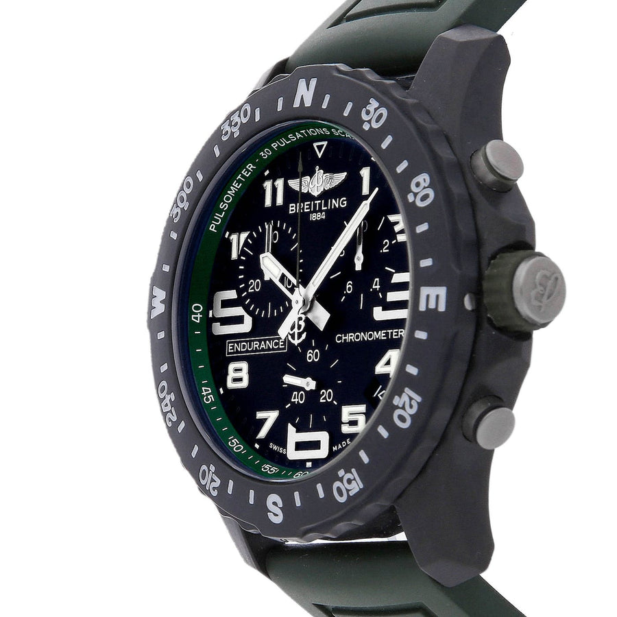Breitling Endurance Pro Black Dial Green Rubber Strap Watch for Men - X82310D31B1S1