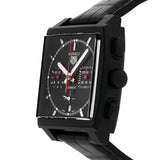 Tag Heuer Monaco Automatic Chronograph Black Dial Black Leather Strap Watch for Men - CBL2180.FC6497