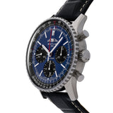 Breitling Navitimer B01 Chronograph 41 Blue Dial Black Leather Strap Watch for Men - AB0139241C1P1