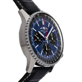 Breitling Navitimer B01 Chronograph 41 Blue Dial Black Leather Strap Watch for Men - AB0139241C1P1