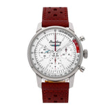 Breitling Top Time B01 Ford Thunderbird White Dial Red Leather Strap Watch for Men - AB01766A1A1X1