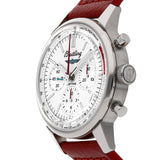 Breitling Top Time B01 Ford Thunderbird White Dial Red Leather Strap Watch for Men - AB01766A1A1X1