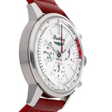 Breitling Top Time B01 Ford Thunderbird White Dial Red Leather Strap Watch for Men - AB01766A1A1X1