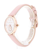 Michael Kors Petite Portia Silver Dial Pink Rubber Strap Watch For Women - MK2735