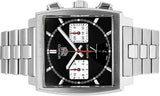 Tag Heuer Monaco Automatic Chronograph Black Dial Silver Steel Strap Watch for Men - CBL2113.BA0644