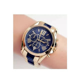 Michael Kors Bradshaw Navy Blue Dial Two Tone Steel Strap Watch for Women - MK6268