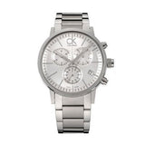 Calvin Klein Post Minimal White Dial Silver Steel Strap Watch for Men - K7627126