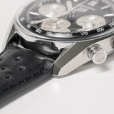 Tag Heuer Carrera Automatic Chronograph Black Dial Black Leather Strap Watch for Men - CBS2210.FC6534