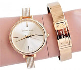 Michael Kors Jaryn Quartz Gold Dial Gold Steel Strap Watch For Women - MK3784