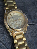 Michael Kors Runway Gold Dial Gold Steel Strap Watch for Women - MK5166