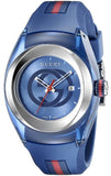 Gucci Sync Quartz Blue Dial Blue Rubber Strap Watch For Men - YA137304