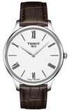 Tissot T Classic Tradition 5.5 Quartz White Dial Brown Leather Strap Watch For Men - T063.409.16.018.00