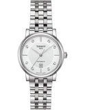 Tissot T Classic Carson Premium White Diamonds Dial Silver Steel Strap Watch for Women - T1222071103600