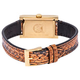 Gucci G-Frame Mother of Pearl Dial Brown Leather Snakeskin Strap Watch For Women - YA147402