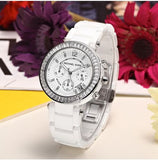 Michael Kors Parker White Dial White Leather Strap Watch for Women - MK5848