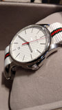 Gucci G Timeless Quartz White DIal White NATO Strap Watch For Men - YA126322