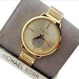 Michael Kors Portia Gold Dial Gold Steel Strap Watch for Women - MK3639