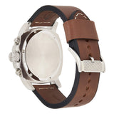 Fossil Modern Machine White Dial Brown Leather Strap Watch for Men - FS4929