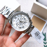 Michael Kors Brecken Chronograph Silver Dial Silver Steel Strap Watch For Women - MK8562