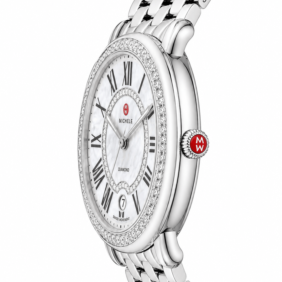 Michele Serein Mother of Pearl Dial Silver Steel Strap Watch for Women - MWW21B000030