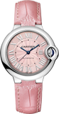 Cartier Ballon Blue De Cartier Pink Dial Pink Leather Strap Watch for Women - WSBB0031