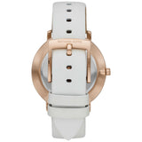 Michael Kors Pyper Quartz White Dial White Leather Strap Watch For Women - MK2800