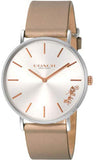 Coach Perry Silver Dial Light Brown Leather Strap Watch for Women - 14503119