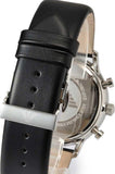 Emporio Armani Gianni Chronograph Black Dial Black Leather Strap Watch For Men - AR0397