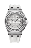 Audemars Piguet Royal Oak Offshore Quartz Diamonds White Dial White Rubber Strap Watch for Women - 67540SK.ZZ.A010CA.01