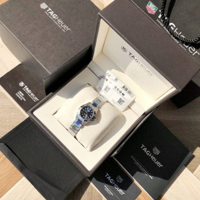 Tag Heuer watch in its box.