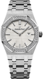 Audemars Piguet Royal Oak Quartz Diamonds White Dial Silver Steel Strap Watch for Women - 67651ST.ZZ.1261ST.01