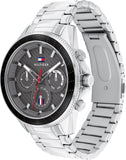 Tommy Hilfiger Aiden Chronograph Quartz Grey Dial Silver Steel Strap Watch For Men - 1791857