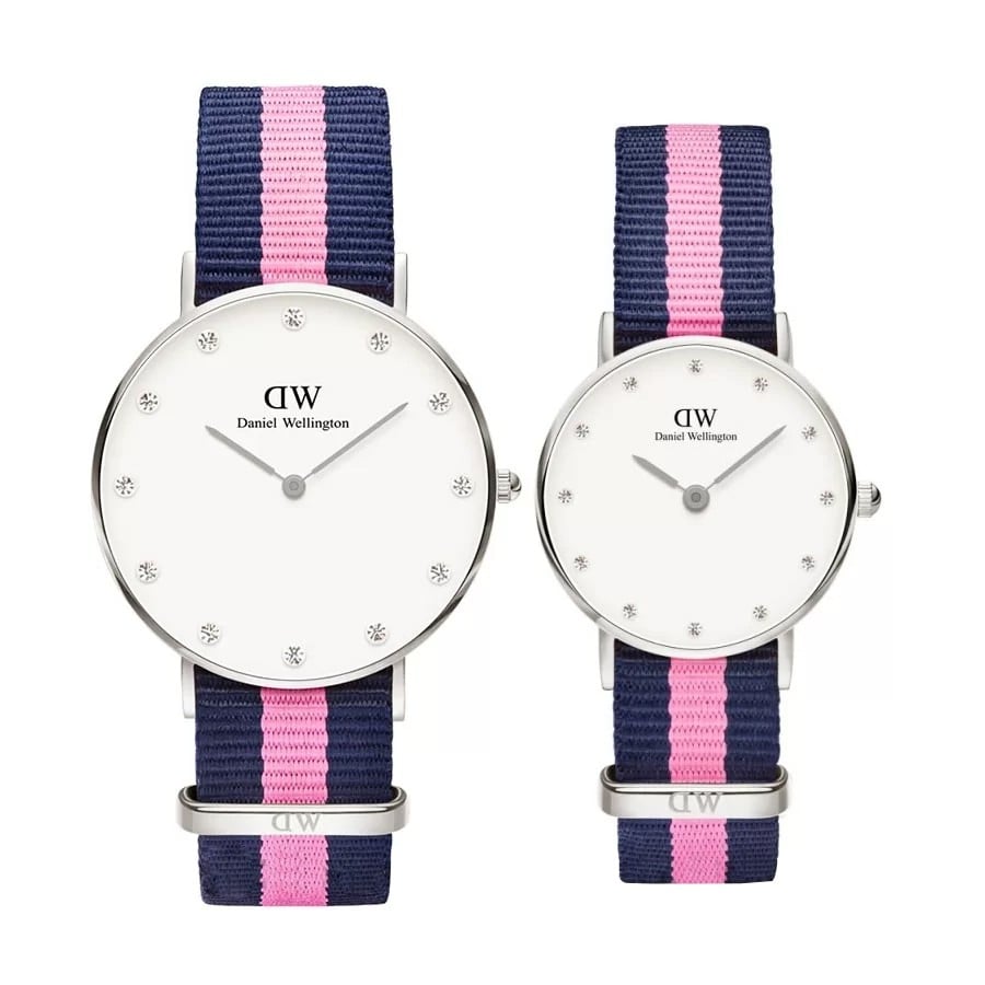 Daniel Wellington Classy Winchester White Dial Two Tone NATO Strap Watch For Women - DW00100081