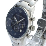 Emporio Armani Sportivo Chronograph Blue Dial Silver Steel Strap Watch For Men - AR5860