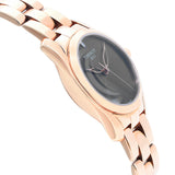 Tissot T Wave Anthracite Dial Rose Gold Steel Strap Watch For Women - T112.210.33.061.00