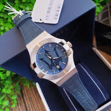 Maserati Potenza Blue Dial Blue Leather Strap Watch For Men - R8851108015