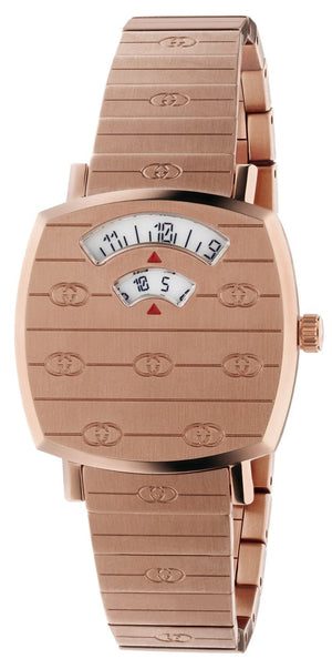 Gucci Grip Quartz Rose Gold Dial Rose Gold Steel Strap Watch For Women - YA157505