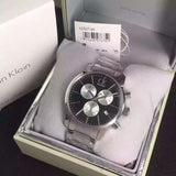 Calvin Klein City Chronograph Black Dial Silver Steel Strap Watch for Men - K2G2714X