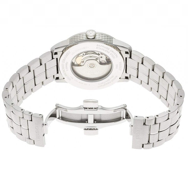 Tissot T Classic Luxury Powermatic 80 White Dial Silver Steel Strap Watch For Men - T086.408.11.016.00